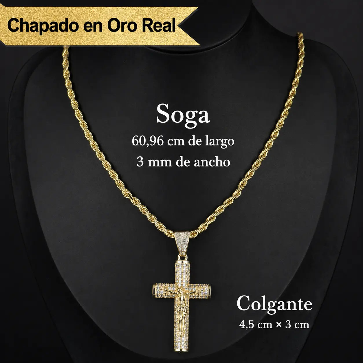 Deus® 14K Gold-Plated Crucifix Chain
