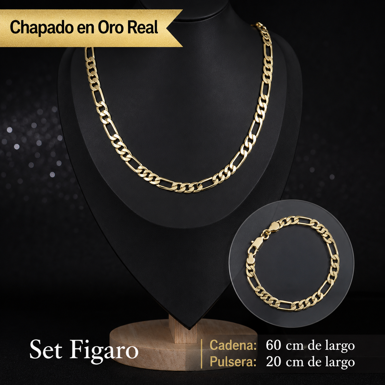 Set Cadena + Pulsera Bañada en Oro 14K Deus®