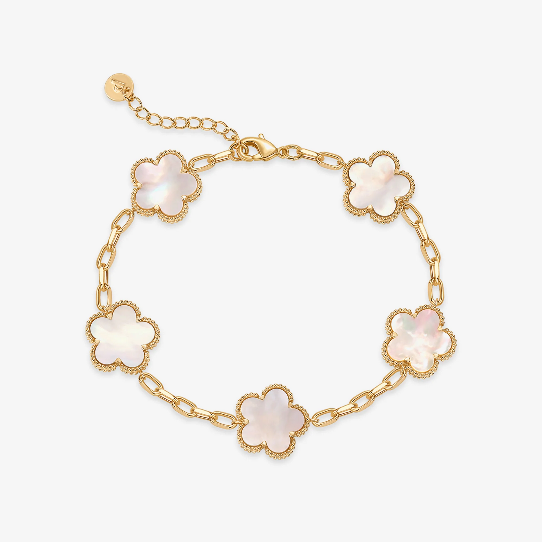 Deus® Pulsera Trébol Bañada en Oro 14K
