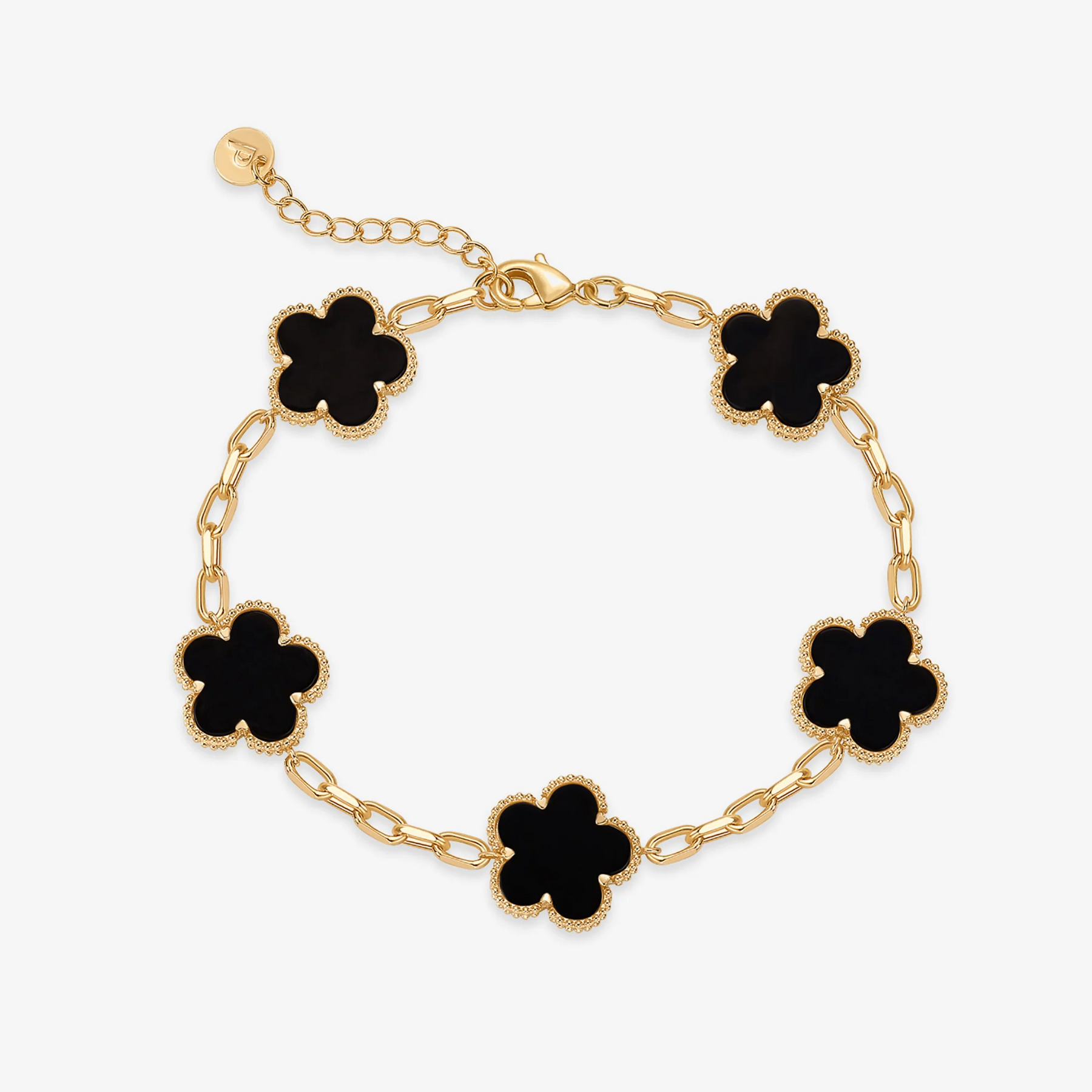 Deus® Pulsera Trébol Bañada en Oro 14K