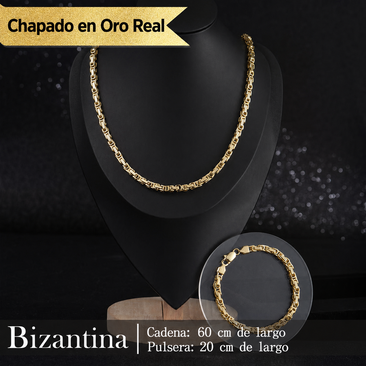 Set Cadena + Pulsera Bañada en Oro 14K Deus®